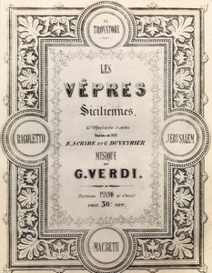 Titelseite der Partitur I Vespri Siciliani