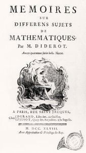 Titelseite von "Mémoires sur différens sujets de mathématiques", 1748 von French School