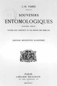 Titelseite von Souvenirs Entomologiques von Jean-Henri Fabre (1823-1915) veröffentlicht 1924 von French School