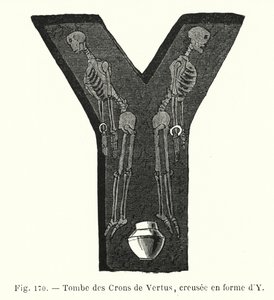 Gräber der Crons von Vertus, in Y-Form gegraben von French School