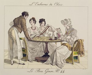 Zu viel Auswahl, Platte 44 aus Le Bon Genre, 1827