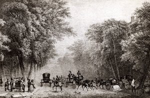 Verkehr in Paris, Frankreich, im 19. Jahrhundert, um 1830