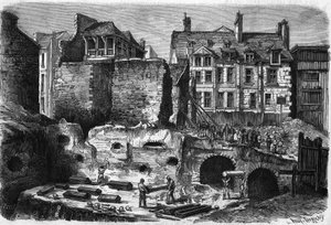 Transformationen von Paris unter dem Zweiten Kaiserreich, Haussmanns Paris; entdeckte Gräber bei den Ausgrabungen in der Rue des Gobelins.