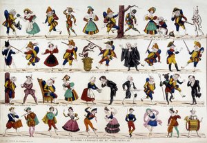 Wahrheitsgetreue Geschichte von Monsieur Polichinelle. Bild von Epinal, sd. 19. Jahrhundert von French School