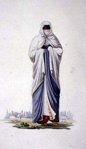 Türkische Frau aus Smirna, wahrscheinlich von Cousinery, osmanische Periode, drittes Viertel des 18. Jahrhunderts von French School