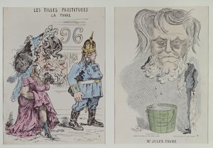 Zwei Karikaturen von Jules Favre (1809-80) 1870-71 von French School