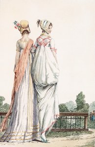 Zwei Damen in Promenadenkleidern, 1796 von French School