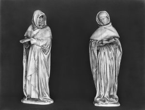 Zwei Trauernde, vom Grabmal des Herzogs Jean de Berry (1340-1416) ca. 1450-53 (Alabaster) von French School