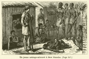 Ein junger nshiego-mbouve mit weißem Gesicht (Gravur) von French School