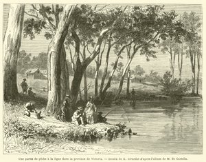 Angeln in der Provinz Victoria (Gravur) von French School