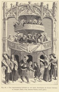 Eine Theateraufführung im 16. Jahrhundert von French School