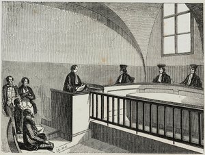 Eine These an der Juristischen Fakultät in Paris - Gravur in "Tableau-de-Paris" von Edmond Texier 1852