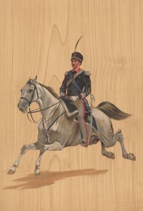 Unbekannter Soldat zu Pferd von French School