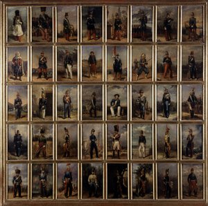 Uniform des 1. und 2. Kaiserreichs, Malerei auf Holz, späte 19. Jahrhundert