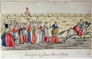 Vanguard der Frauen, die am 5. Oktober nach Versailles gehen von French School