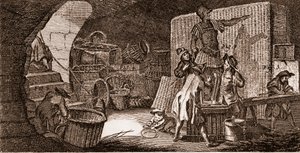 Korbmacher - Werkzeuge - „Die große Enzyklopädie, oder Wörterbuch der Wissenschaften, Künste und Berufe“ von Denis Diderot (1713-1784) und Jean d