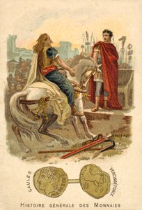 Vercingetorix unterwirft sich Julius Caesar, 52 v. Chr. von French School