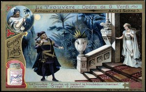 Verdis Trouvère: Akt I Szene 3 - Liebig Chromolithographie, ca. 1900