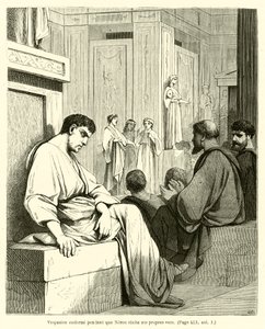 Vespasian schläft, während Nero seine eigenen Verse rezitiert von French School