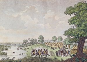 Ansicht von Joal, Handelshafen im Königreich Sine, Senegal, ca. 1810 von French School