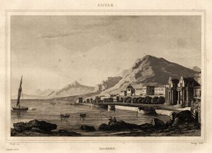 Ansicht von Palermo, Sizilien, Gravur von Storelli, in 