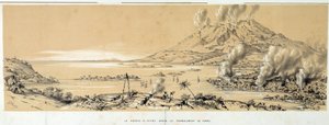 Ansicht von Pointe-à-Pitre nach dem Erdbeben am 8. Februar von French School