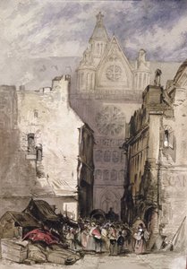 Blick auf St. Eustache und Les Halles, ca. 1820-30 von French School