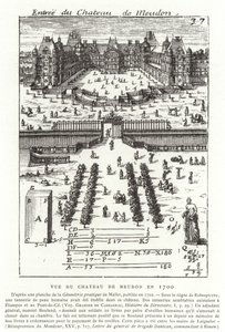 Ansicht des Château de Meudon im Jahr 1700 von French School