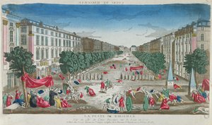 Ansicht des Cours Belsunce, Marseille, während der Pest von 1720 von French School