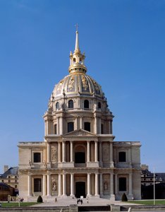 Ansicht des Hôtel des Invalides, ein Pariser Denkmal, dessen Bau von Ludwig XIV. 1670 angeordnet wurde von French School
