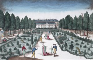 Ansicht des Jardin des Plantes, von den Geländern in der Nähe der Seine von French School