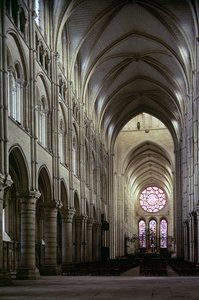 Ansicht des Kirchenschiffs nach Osten, abgeschlossen ca. 1230 von French School
