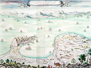 Ansicht der Belagerung von Gibraltar im Jahr 1704 von French School