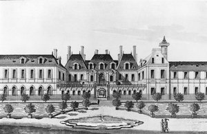 Ansicht des Soissons-Hotels in Paris von French School
