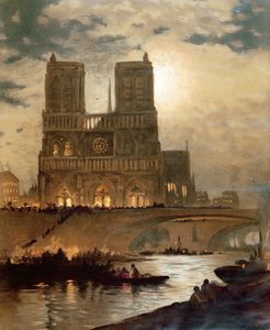Ansicht der Westfassade der Kathedrale Notre-Dame, Paris, ca. 1840