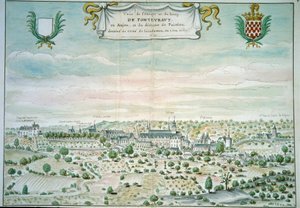 Ansicht der Abtei von Fontevrault (Fontevraud) in Maine und Loire