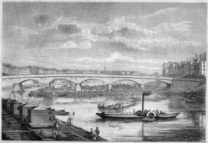 Ansicht der Brücke du Change (oder Brücke von Nemours) in Lyon, Rhône