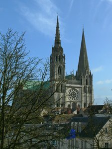 Ansicht der Kathedrale von Westen von French School