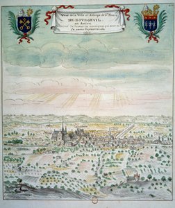 Ansicht der Stadt und der Abtei von Saint Pierre de Bourgueil
