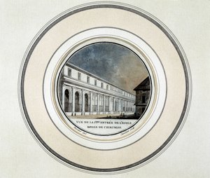 Ansicht des Eingangs der Königlichen Chirurgieschule - Lithographie