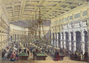 Blick auf das Innere des Grand Cafe Parisien, Paris, graviert von Thibault, 1855