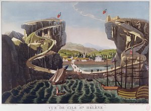 Ansicht der Insel St. Helena, um 1821 von French School