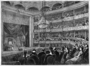 Ansicht des Theatersaals des Odeon, neu restauriert. Paris