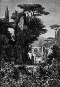 Villa Adriana (Hadriansvilla), antike Villa, erbaut vom römischen Kaiser Hadrian im 2. Jahrhundert. Italien von French School