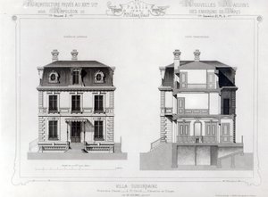 Villa Suburbaine, Premier Chasse in St. Cloud, aus Architecture Privee au C19th von French School
