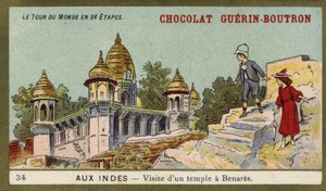 Besuch eines Tempels in Benares, Indien von French School