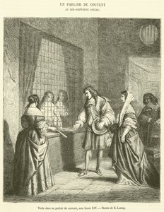 Besuch in einem Klosterparloir unter Ludwig XIV. von French School