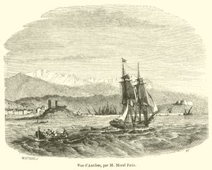 Ansicht von Antibes (Gravur) von French School