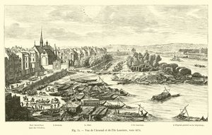 Blick auf das Arsenal und die Insel Louviers, um 1670 von French School