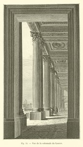Ansicht der Kolonnade des Louvre von French School